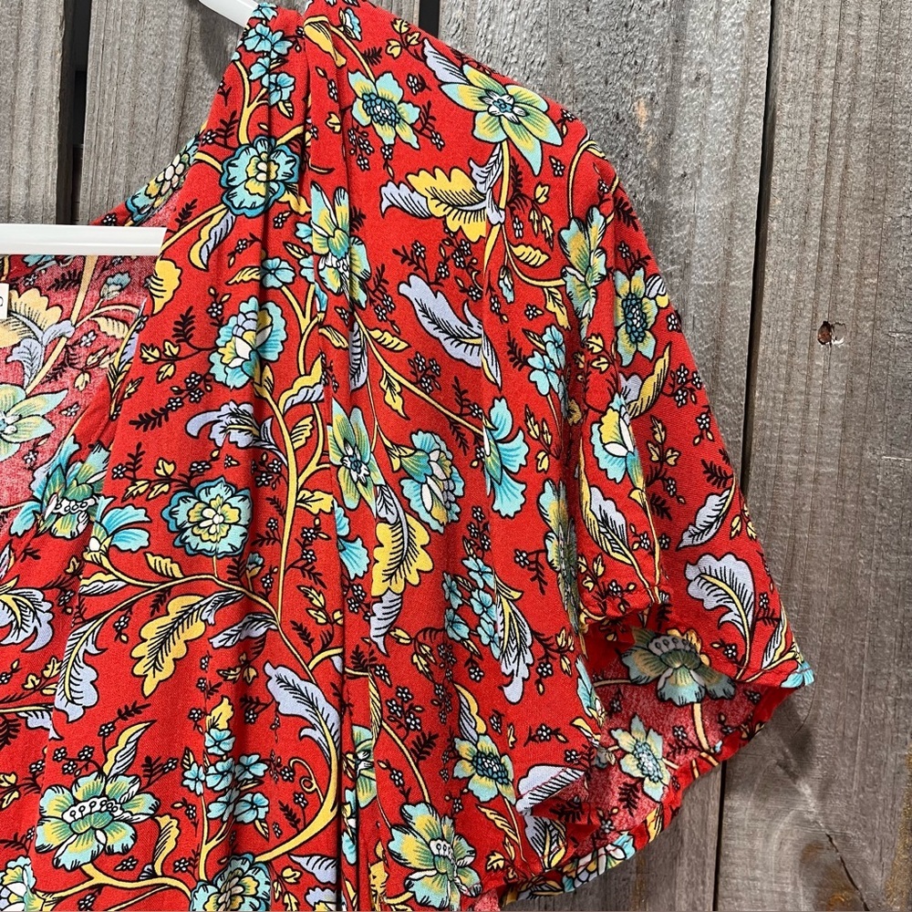 Prairie‎ style dress small farm girl countryside floral print v neck tie waist - Picture 4 of 13